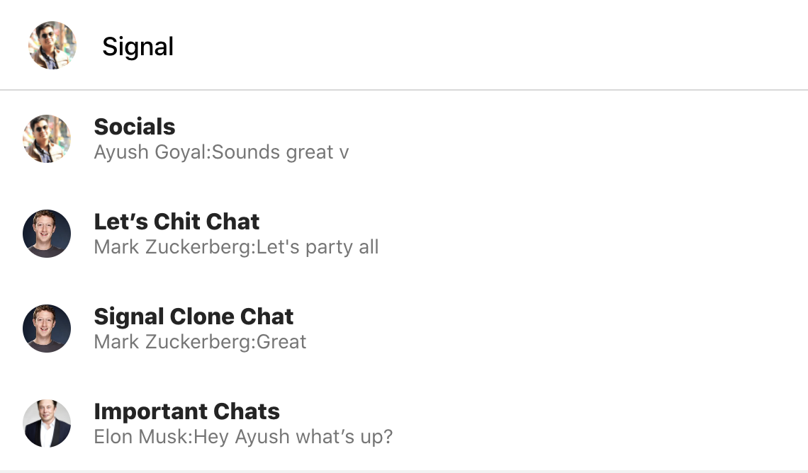 Signal Clone (React Native JS)